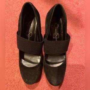 8.5 suede jessica simpson 4 inch heels.